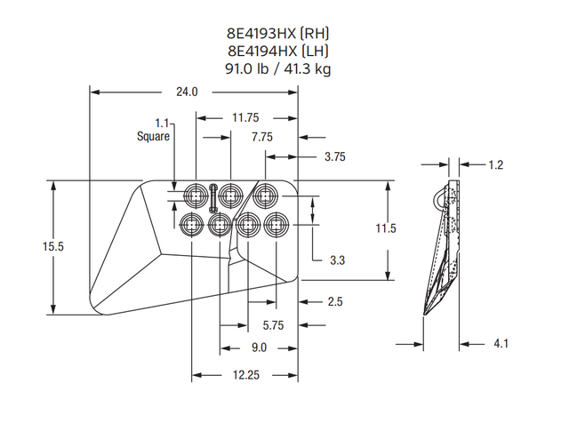 CAT D10T/D11T Dozer Center Cutting Edge Segment | 8E4194HX | Heavy-Duty Blade Edge for Ultra-Class Dozers