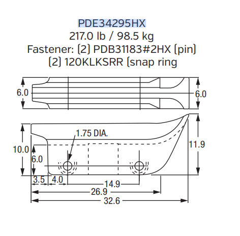 Edge Protector / Side Cutter PDE34295HX for Caterpillar 349 Excavator Bucket