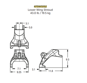 475WS152 Bucket Side Shroud for Ultra-Class Mining Shovels | Protects Against Abrasion & Impact