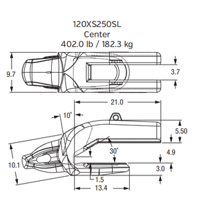 120XS250SL Shroud Adapter with Side Lock | for XS250 Series Bucket Teeth | Fits Giant Excavators