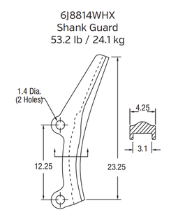 Caterpillar Bucket Adapter / Tooth Holder | 6J-8814-WHX | Wide Base for Large Mining Shovel/Excavator