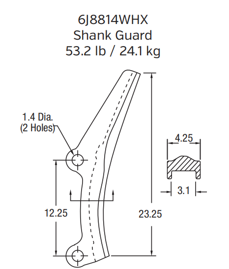 Caterpillar Bucket Adapter / Tooth Holder | 6J-8814-WHX | Wide Base for Large Mining Shovel/Excavator