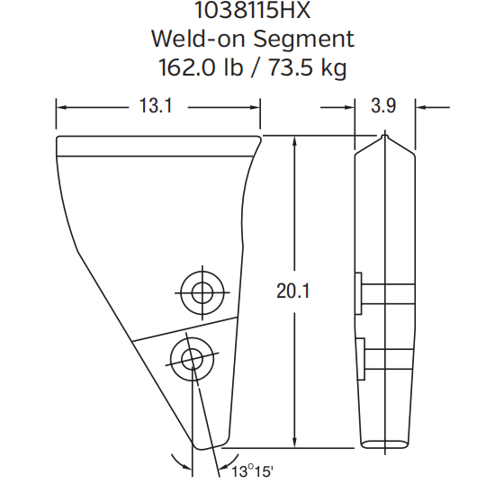 Caterpillar Ripper Shank Point / Tooth | 103-8115-HX | Heavy-Duty Replaceable Tip for Ripper