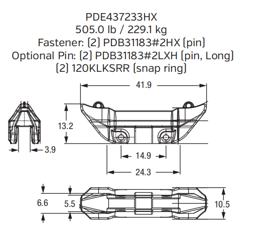 Edge Protector / Wear Plate PDE437233HX for Caterpillar 6030 & 6040 Hydraulic Shovel Bucket