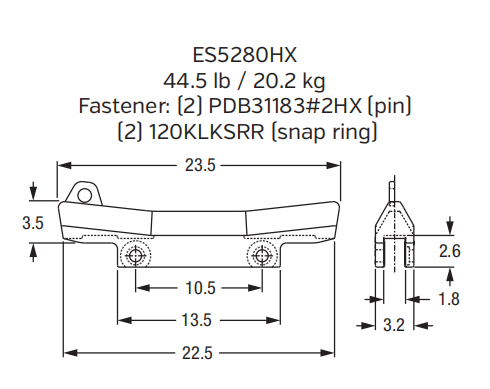 Edge Protector ES6553HX for Caterpillar 992K Wheel Loader - Bucket Cutting Edge Wear Part