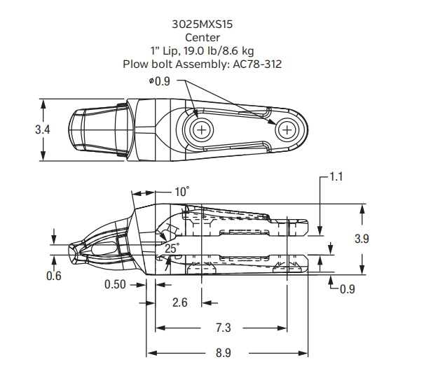 3025MXS15 Shroud Adapter for XS15 Series Bucket Teeth | Fits Komatsu PC200-8 Excavator | Heavy-Duty Construction
