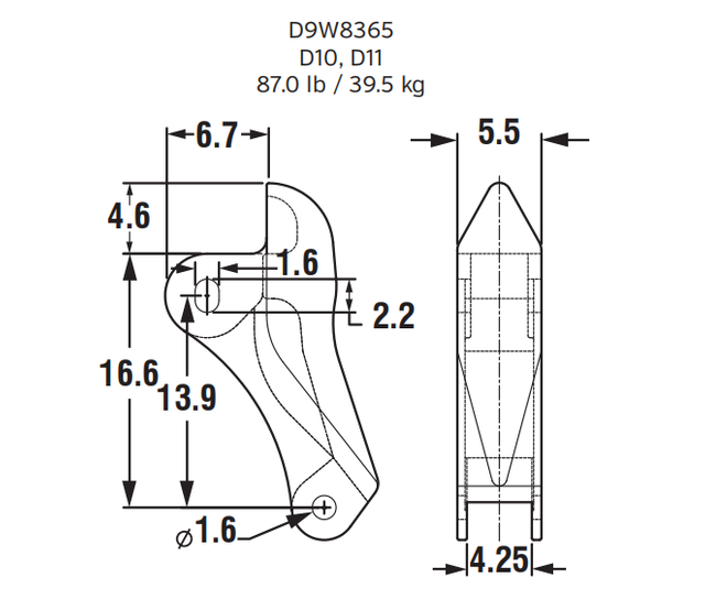 9W8365 Heavy-Duty Guard/Shroud for D10 & D11 Series Dozer Components