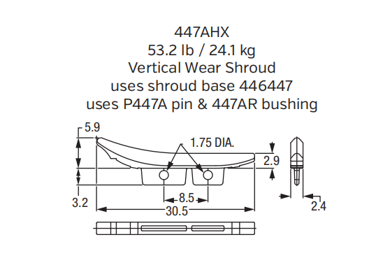 Edge Protector Model 447AHX for Medium to Large Excavator and Loader Buckets
