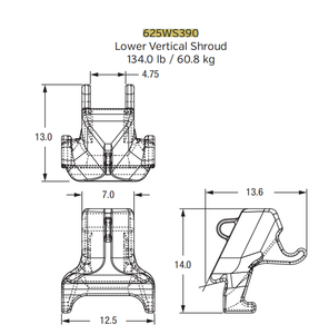 625WS390 Bucket Lip Shroud- Large Size for Big Capacity Mining Shovels
