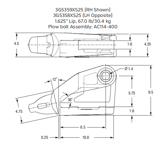 3G5358XS25 Shroud Adapter for XS25 Series Bucket Teeth | Fits Komatsu PC400-8 Excavator | Heavy-Duty Construction