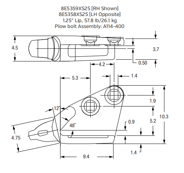3G7357XS25 Shroud Adapter for XS25 Series Bucket Teeth | Fits Komatsu PC600-8 Excavator | Heavy-Duty Construction