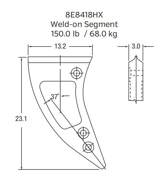Caterpillar Ripper Shank | 8E-8418-HX | for Ultra-Class Hydraulic Excavators (e.g., 390F, 374F)