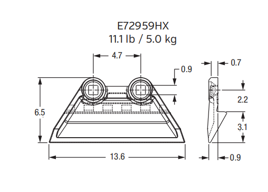 Side Cutter E72959HX for Large Mining Excavator and Wheel Loader Buckets