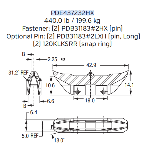 Edge Protector / Bucket Guard PDE437232HX for Caterpillar 6030, 6040 Hydraulic Shovel