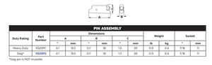 XS20PS Locking Pin for XS20 Series Bucket Teeth | Fits Komatsu PC200-8 Excavator | High Tensile Steel Construction