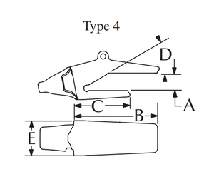 6810W-85SV2 RH120 BACKHOE Shovel Dipper Heavy Long CL Bucket Teeth Point adapter 1-1/2 Top Leg GAP 120MM