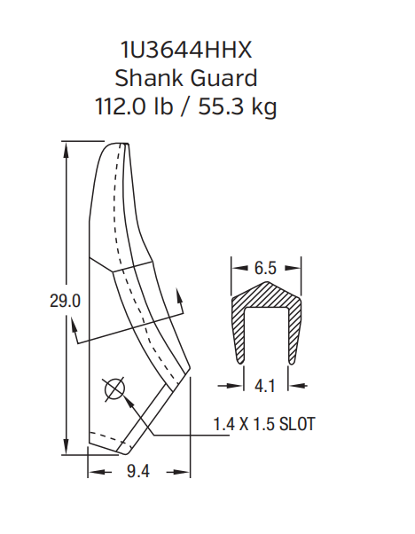 Caterpillar XTRA™ Bucket Adapterr | 1U-3644-HHX | Extended Life Heavy-Duty for Excavator GET System