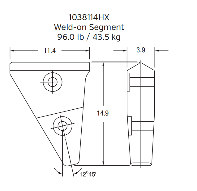 Caterpillar Ripper Shank Point / Tooth | 103-8114-HX | Replaceable Tip for Ripper Shank