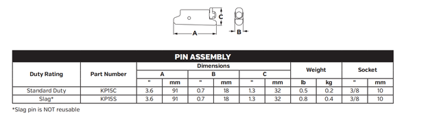 KP15S Locking Pin for 15 Series Bucket Teeth – Secure Fit for Compatible Adapters