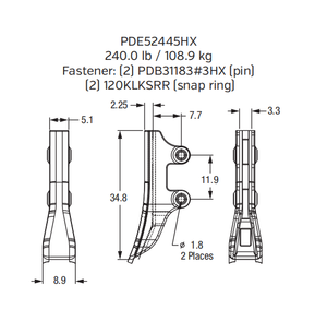 Edge Protector / Bucket Lip Guard PDE52445HX for Caterpillar 6015B Hydraulic Shovel