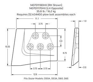 Cast Edge / Wear Plate 1757122272HX for Large Mining Excavator Bucket