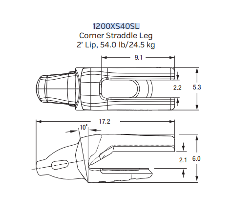 1200XS40SL Left Side Shroud Adapter for XS40 Series Bucket Teeth | Specific Fit for Caterpillar 345 Excavator