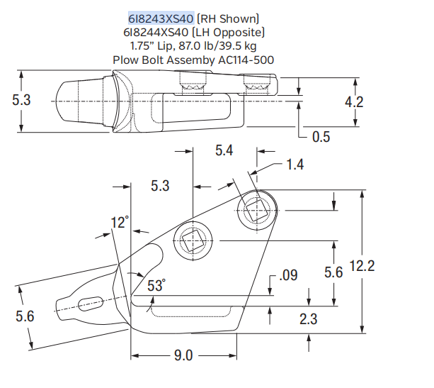 6I8244XS40 Shroud Adapter for XS40 Series Bucket Teeth | Fits Caterpillar 336 Excavator | Heavy-Duty Construction