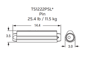 TS1222PSL Short Locking Pin for TS1222 Series Adapter and Teeth - Fits Komatsu