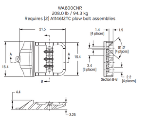 WA800CNR mining Hensley WA800 WA1250 Loader Bucket Casting Segment HALF ARROW 