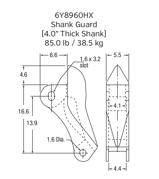 Caterpillar Excavator Bucket Side Cutter / Wear Plate | 6Y-8960-HX | Heavy-Duty Protection for Large Mining Buckets