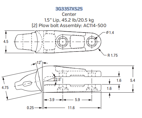3G3357XS25 Shroud Adapter for XS25 Series Bucket Teeth | Fits Komatsu PC300-8 Excavator | Heavy-Duty Construction