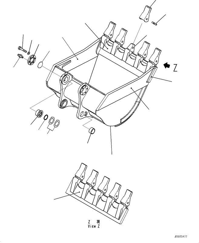 21N-72-14430 Tooth for Komatsu PC1250 | Heavy-Duty Alloy Steel