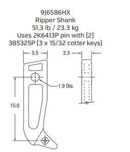 Caterpillar Ripper Tooth / Point | 9W-4551-HX | Heavy-Duty for Mining Shanks