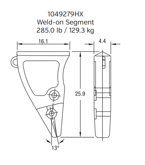 Caterpillar Excavator Bucket Tooth | 104-9279-HX | Heavy-Duty Point/Lip for Mining Buckets