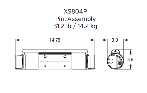 XS804P Locking Pin for XS804 Series Bucket Teeth - Fits Caterpillar Machinery