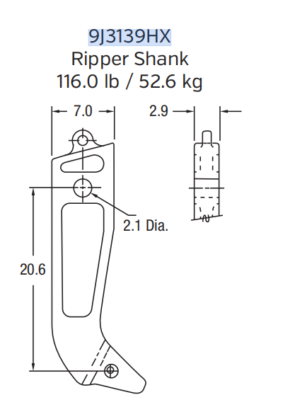 Caterpillar Ripper Shank | 9J-3139-HX | for Large Mining Excavators (e.g., 374F, 390F)