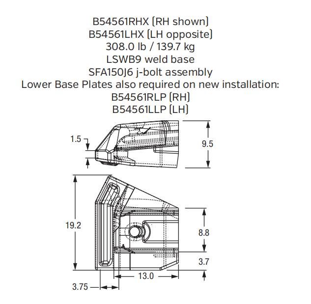 Protector - B54561RHX | Mining Equipment Wear Guard