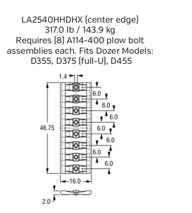 Cast Edge / Wear Plate LA2541HHDHX for Volvo EC950 / EC1000 Excavator Bucket