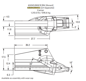 630XS390CR Bucket Shroud with Carbide Layer for XS390 Series | Side Wall Protection for Large Mining Shovels | Extreme Abrasion Resistance