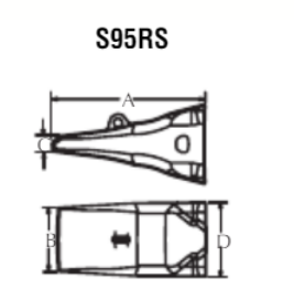 S95rs mining R9400 EX2600 Shovel Bucket teeth ESCO Posilok 95