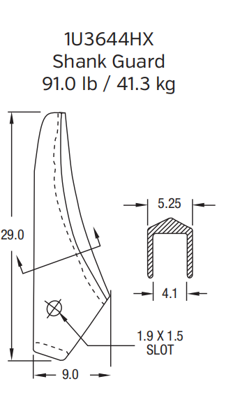 Caterpillar Bucket Adapter / Tooth Holder | 1U-3644-HX | Heavy-Duty for Excavator and Loader GET System
