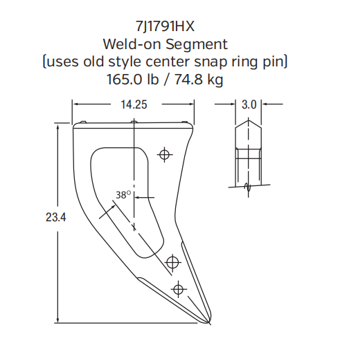 7J1791HX Protector for Caterpillar 990 Wheel Loader Bucket (HX Heavy-Duty)