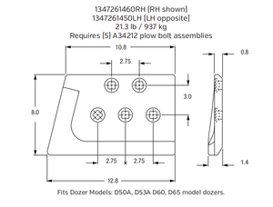 Cast Edge / Side Wear Plate 1347261450LH for Komatsu PC8000 Mining Excavator