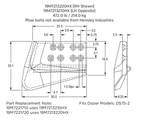 End Bit / Corner Tooth 19M7213220HX for Hitachi EX8000 / EX5600 Mining Excavator