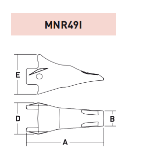 MNR49I – Excavator GET Component / Bucket Tooth – For 49-60 Ton Excavators
