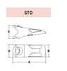 RIII R – Excavator GET Component / Bucket Tooth – For 30-40 Ton Excavators