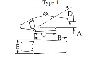 5869W-65SV2 Weld-on Adapter for Komatsu PC200-300 / Caterpillar 320-330 / Hitachi ZX200-300 Medium-Large Excavators