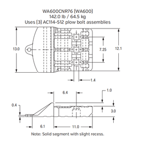WA600CNR76 Bolt-On Center Segment for Komatsu WA600 Wheel Loader