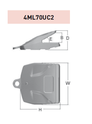 4ML70UC2 – Excavator GET Component / Bucket Tooth – For 70 Ton Excavators (UC2 Type)