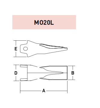 MO20L – Excavator GET Component / Bucket Tooth – For 20-25 Ton Excavators